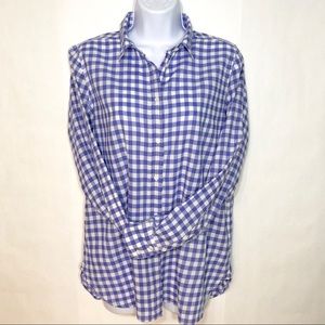 J. CREW GINGHAM BOY FIT COTTON SHIRT SIZE 8
